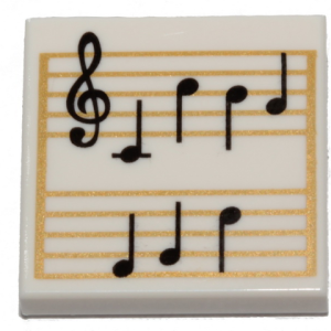 3068bpb1291 - Tile 2 x 2 with Groove with Music Notes Pattern