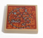 3068bpb1331 - Tile 2 x 2 with Groove with Aromatic Hydrocarbon Chemical Formula and 'H2O' Pattern (Sticker) - Sets 60226 / 60228