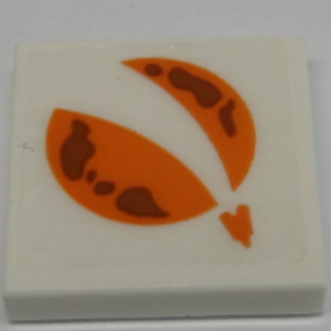 3068bpb1332 - Tile 2 x 2 with Groove with Orange City Mars Exploration Logo Pattern (Sticker) - Set 60228