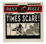 3068bpb1726 - Tile 2 x 2 with Groove with Newspaper 'DAILY BUGLE' and 'TIMES SCARE!' Pattern