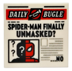 3068bpb1727 - Tile 2 x 2 with Groove with Newspaper 'DAILY BUGLE', 'SPIDER-MAN FINALLY UNMASKED?', and '...NO' Pattern