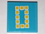3068bpb1840 - Tile 2 x 2 with Groove with Yellow Digital Number 0 Pattern (Sticker) - Set 41338