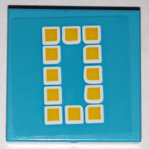 3068bpb1840 - Tile 2 x 2 with Groove with Yellow Digital Number 0 Pattern (Sticker) - Set 41338