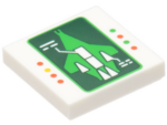 3068bpb2028 - Tile 2 x 2 with Groove with Galaxy Explorer on Dark Green Diagnostic Screen and Red, Bright Green and Yellow Lights Pattern