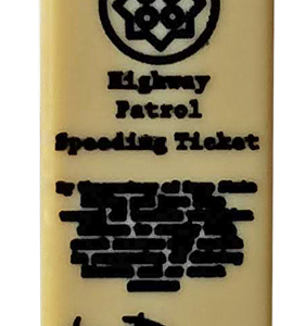 3069bpb0084 - Tile 1 x 2 with Groove with Highway Patrol Speeding Ticket Pattern
