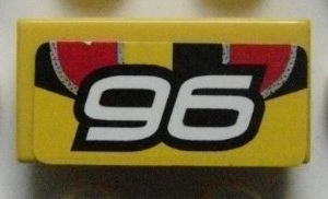 3069bpb0172 - Tile 1 x 2 with Groove with Number 96 Pattern (Sticker) - Set 8644