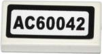 3069bpb0308 - Tile 1 x 2 with Groove with 'AC60042' Pattern (Sticker) - Set 60042