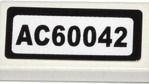 3069bpb0308 - Tile 1 x 2 with Groove with 'AC60042' Pattern (Sticker) - Set 60042