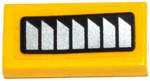 3069bpb0449L - Tile 1 x 2 with Groove with Silver Air Vents Pattern Model Left Side (Sticker) - Set 60092