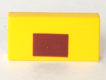 3069bpb0760 - Tile 1 x 2 with Groove with Centered Reddish Brown Rectangle Pattern (Minecraft Ocelot Nose)
