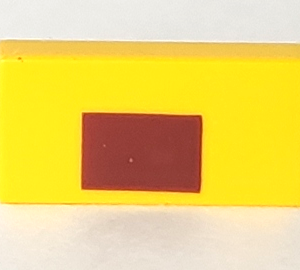 3069bpb0760 - Tile 1 x 2 with Groove with Centered Reddish Brown Rectangle Pattern (Minecraft Ocelot Nose)