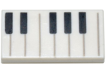 3069bpb0761 - Tile 1 x 2 with Groove with Black and White Piano Keys Pattern