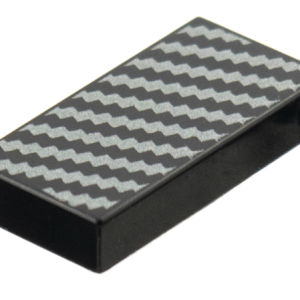 3069bpb0806 - Tile 1 x 2 with Groove with Silver Diagonal Zigzag Lines Pattern