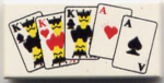 3069bpx6 - Tile 1 x 2 with Groove with Playing Cards Full House Pattern