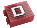 3245cpb147L - Brick 1 x 2 x 2 with Inside Stud Holder with Gray Stripes and White Capital Letter D Pattern Model Left Side (Sticker) - Set 10272