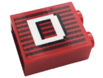 3245cpb147R - Brick 1 x 2 x 2 with Inside Stud Holder with Gray Stripes and White Capital Letter D Pattern Model Right Side (Sticker) - Set 10272