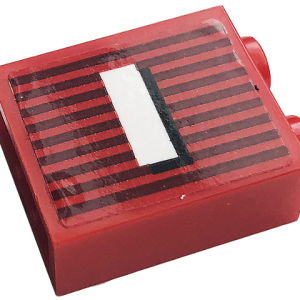 3245cpb152 - Brick 1 x 2 x 2 with Inside Stud Holder with Gray Stripes and White Capital Letter I Pattern (Sticker) - Set 10272