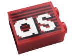 3245cpb156 - Brick 1 x 2 x 2 with Inside Stud Holder with Gray Stripes and White 'as' Pattern (Sticker) - Set 10272