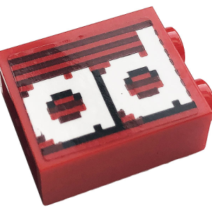 3245cpb157 - Brick 1 x 2 x 2 with Inside Stud Holder with Gray Stripes and White 'ad' Pattern (Sticker) - Set 10272