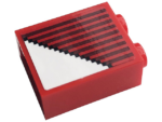 3245cpb161 - Brick 1 x 2 x 2 with Inside Stud Holder with Gray Stripes and White Triangle Pattern (Sticker) - Set 10272