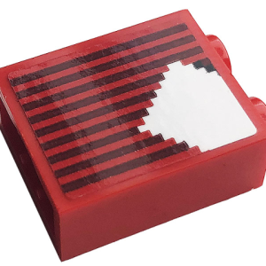3245cpb163 - Brick 1 x 2 x 2 with Inside Stud Holder with Gray Stripes and White Stripe Small Pattern (Sticker) - Set 10272