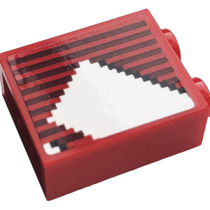 3245cpb164 - Brick 1 x 2 x 2 with Inside Stud Holder with Gray Stripes and White Stripe Pattern (Sticker) - Set 10272