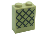 3245cpb181 - Brick 1 x 2 x 2 with Inside Stud Holder with Lattice Pattern (Sticker) - Set 71043