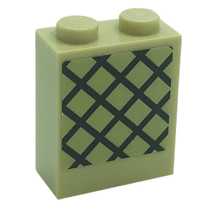 3245cpb181 - Brick 1 x 2 x 2 with Inside Stud Holder with Lattice Pattern (Sticker) - Set 71043