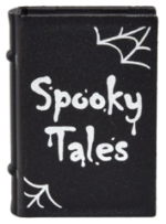 33009pb053 - Minifigure, Utensil Book 2 x 3 with Silver Spider Webs and 'Spooky Tales' Pattern