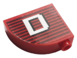 33243pb10 - Slope, Curved 3 x 1 x 2 with Stud with Gray Stripes and White Letter 'D' Pattern (Sticker) - Set 10272