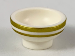 34172pb03 - Minifigure, Utensil Bowl with Gold Rim and Stripe Pattern