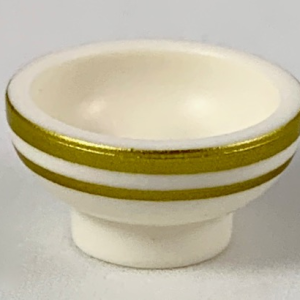 34172pb03 - Minifigure, Utensil Bowl with Gold Rim and Stripe Pattern
