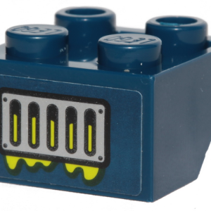 3660pb024 - Slope, Inverted 45 2 x 2 with Flat Bottom Pin with Silver Vent and Lime Slime Pattern (Sticker) - Set 40336