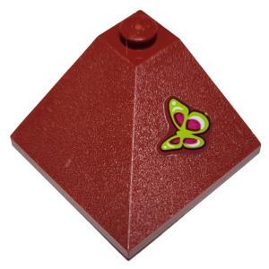 3675pb04 - Slope 33 3 x 3 Double Convex with Lime and Magenta Butterfly Pattern (Sticker) - Set 41126