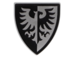3846pb055 - Minifigure, Shield Triangular  with Black and Silver Falcon with Black Border Pattern