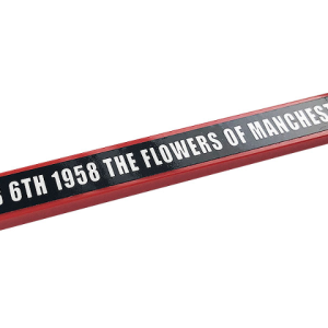4162pb238 - Tile 1 x 8 with White 'FEB 6TH 1958 THE FLOWERS OF MANCHESTER' on Black Background Pattern (Sticker) - Set 10272