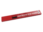 4162pb239 - Tile 1 x 8 with Yellow Stars over Black Skyline, White 'MANCHESTER IS MY HEAVEN', and Picture of Sir Matt Busby Pattern (Sticker) - Set 10272