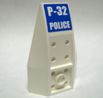 43713pb01 - Wedge 6 x 4 Triple Inverted Curved with 'P-32 POLICE' Pattern (Sticker) - Set 7741