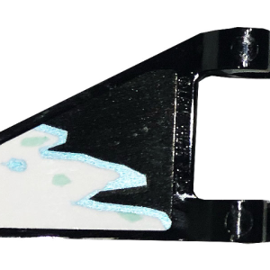 44676pb052 - Flag 2 x 2 Trapezoid with White, Metallic Light Blue, and Light Aqua Ice Pattern 1 (Sticker) - Set 70678