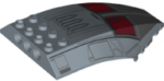 45705pb030 - Windscreen 10 x 6 x 2 Curved with SW Bad Batch Shuttle with Dark Red Windows and Red Stripes Pattern
