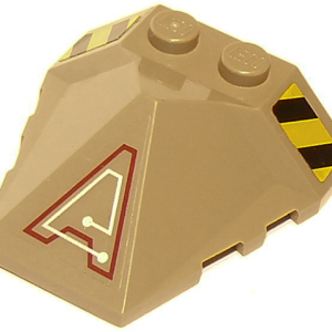 47757pb07L - Wedge 4 x 4 x 1 1/3 Pyramid Center with Stripes and Exo-Force Circuitry Left Pattern C (Stickers) - Set 7702/7711