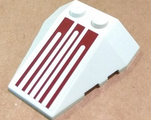 48933pb005 - Wedge 4 x 4 Triple with Stud Notches with Six Dark Red Pinstripes Pattern (Sticker) - Set 8085