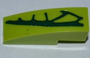 50950pb047L - Slope, Curved 3 x 1 with 4 Lime Scales Pattern Model Left Side (Sticker) - Set 9558