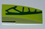 50950pb047R - Slope, Curved 3 x 1 with 4 Lime Scales Pattern Model Right Side (Sticker) - Set 9558