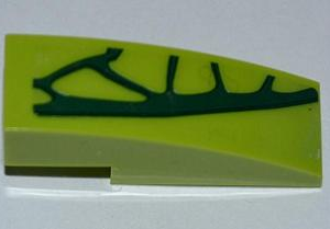 50950pb047R - Slope, Curved 3 x 1 with 4 Lime Scales Pattern Model Right Side (Sticker) - Set 9558