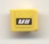 54200pb007L - Slope 30 1 x 1 x 2/3 with White 'V8' on Black Stripe Pattern Model Left Side (Sticker) - Set 8681