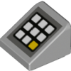 54200pb106 - Slope 30 1 x 1 x 2/3 with Keypad with White and Yellow Buttons on Dark Bluish Gray Background Pattern