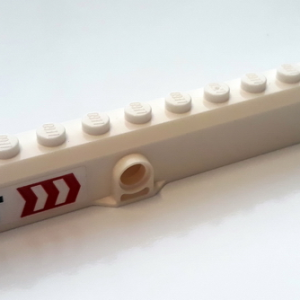 57779pb014 - Crane Arm Outside, Wide with Pin Hole at Mid-Point with Black '10T' and Red and White Arrows Pattern on Both Sides (Stickers) - Set 60233