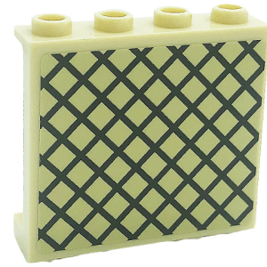 60581pb185 - Panel 1 x 4 x 3 with Side Supports - Hollow Studs with Lattice Pattern (Sticker) - Set 71043