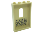 60808pb013 - Panel 1 x 4 x 5 Wall with Window with Hanging Frames with School Rules and Bricks Pattern on Inside (Sticker) - Set 71043